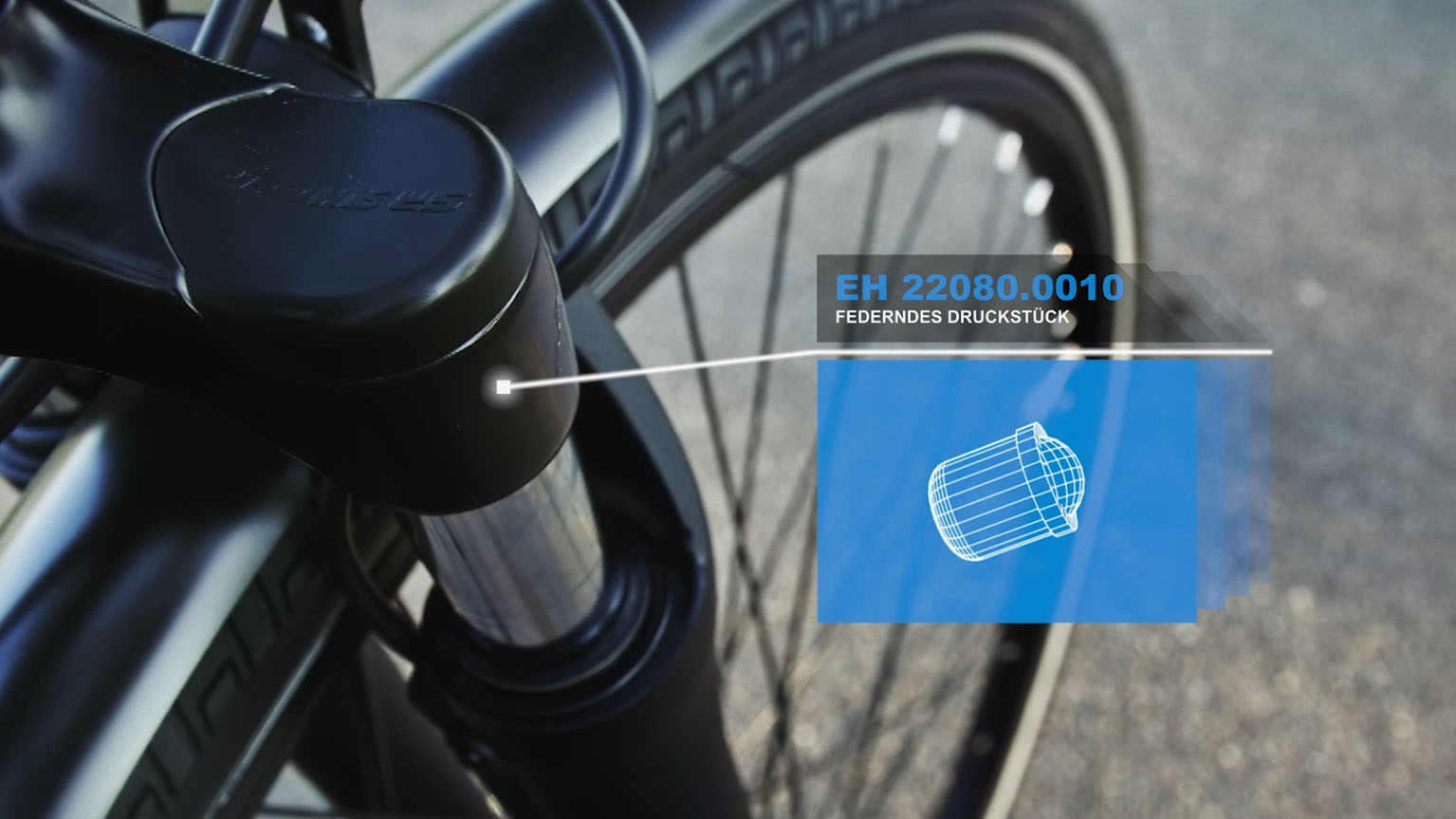 Aus dem Halder Inside Imagefilm - Halder-Produkt in Fahrradgabel